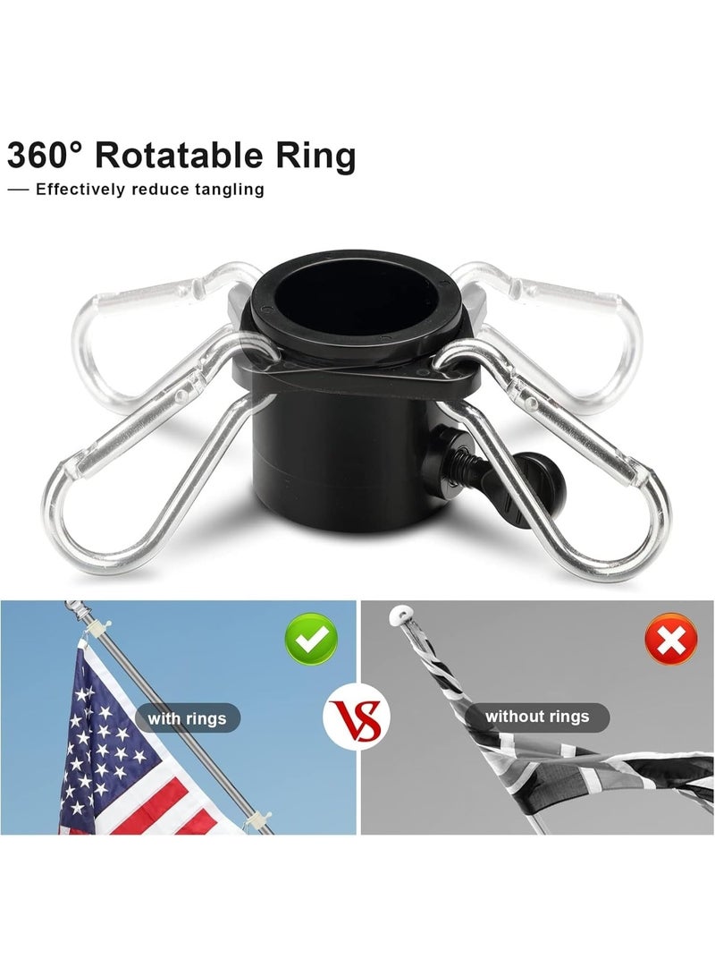 jaexest مجموعة راية فولاذية سوداء مقاس 6 أقدام معدنية خالية من التشابك للاستخدام المنزلي الثقيل للشاحنات والمنازل والشرفات والحدائق والقوارب، مناسبة لراية الحديقة الثقيلة 2x3، 3x5، 4x6 - Image 4